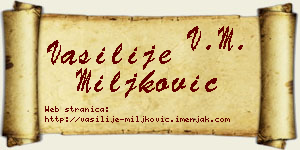 Vasilije Miljković vizit kartica